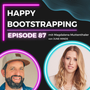 Cover des Podcasts „Happy Bootstrapping“ mit Magdalena als Gast